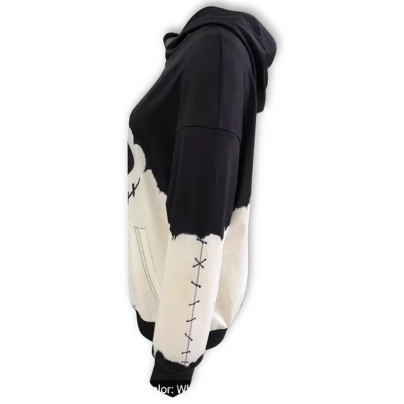 Nightmare Before Christmas Jack Skellington Black & White Hoodie Sweatshirt,sz M - Picture 4 of 10